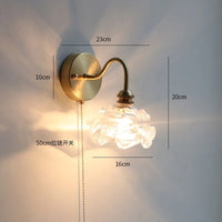 Éclairage LED verre salle bain nordique cuivre tirer interrupteur