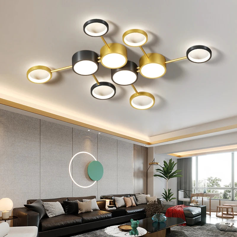 plafonnier led acrylique design moderne forme moléculaire décoratif - vue 2 sur 10