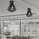 Moderne industriel Vintage Cage suspension fer Art diamant pyramide maison salon cuisine île plafond suspension lampe LED