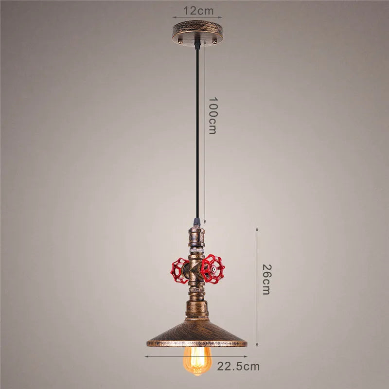 Suspension Loft Steampunk Vintage tuyau d'eau en métal - vue 10 sur 11