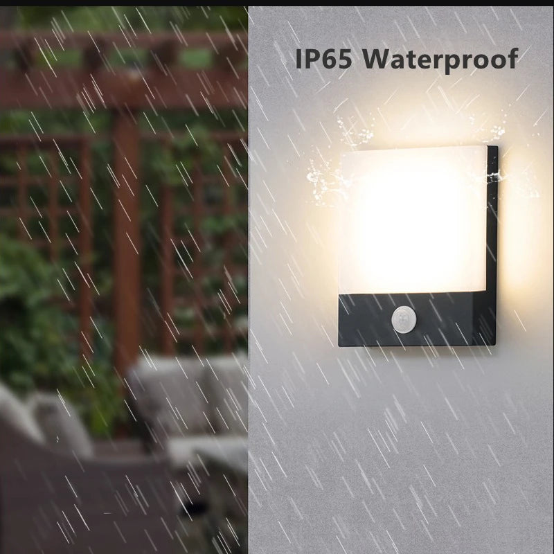 18W 30W Outdoor LED Wall Lamp PIR Motion Sensor IP65 Waterproof Porch Light Balcony Garden Corridor Wall Sconce Lighting Fixture - vue 4 sur 15