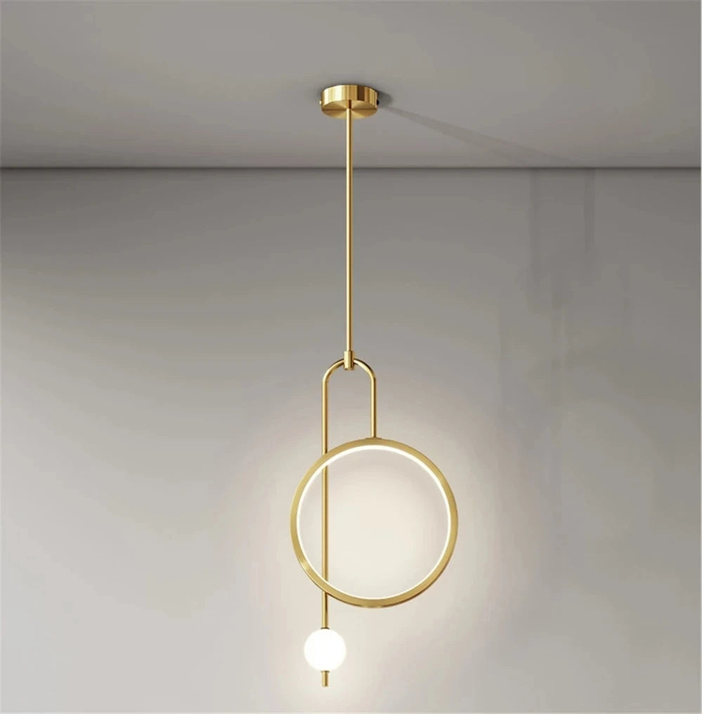suspension led anneau design nordique pour décoration intérieure moderne - vue 3 sur 8
