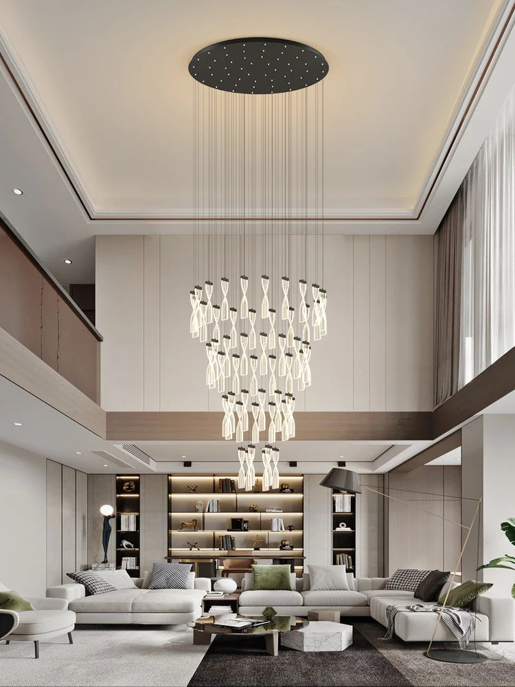 lampe longue moderne design spirale pour intérieur hôtel et hall - vue 6 sur 10