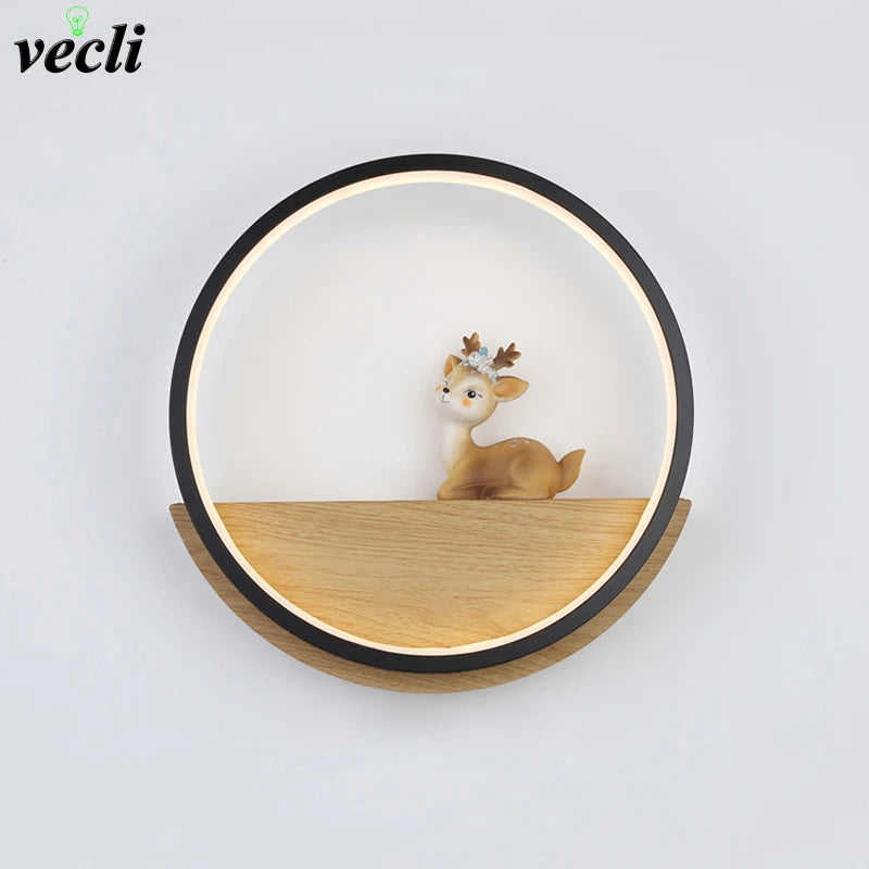 applique murale moderne led avec motif de cerf - vue 2 sur 6