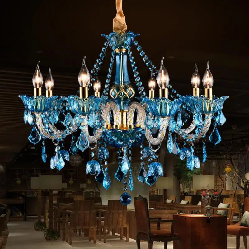 lustre en cristal pour éclairage de restaurant et café - vue 2 sur 8