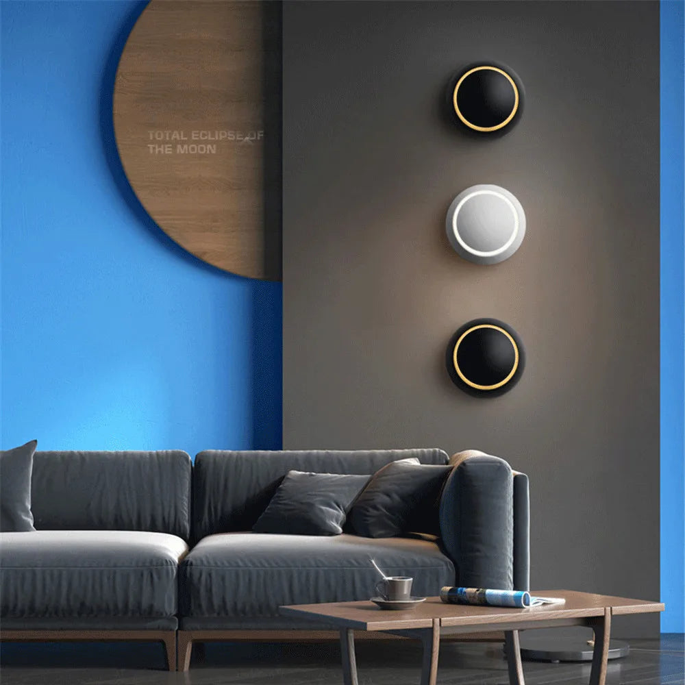 applique murale ronde rotative à led pour intérieur moderne - vue 4 sur 6