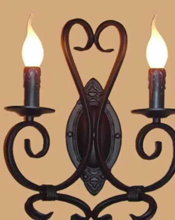 applique murale antique en métal avec miroir décoratif - vue 8 sur 12