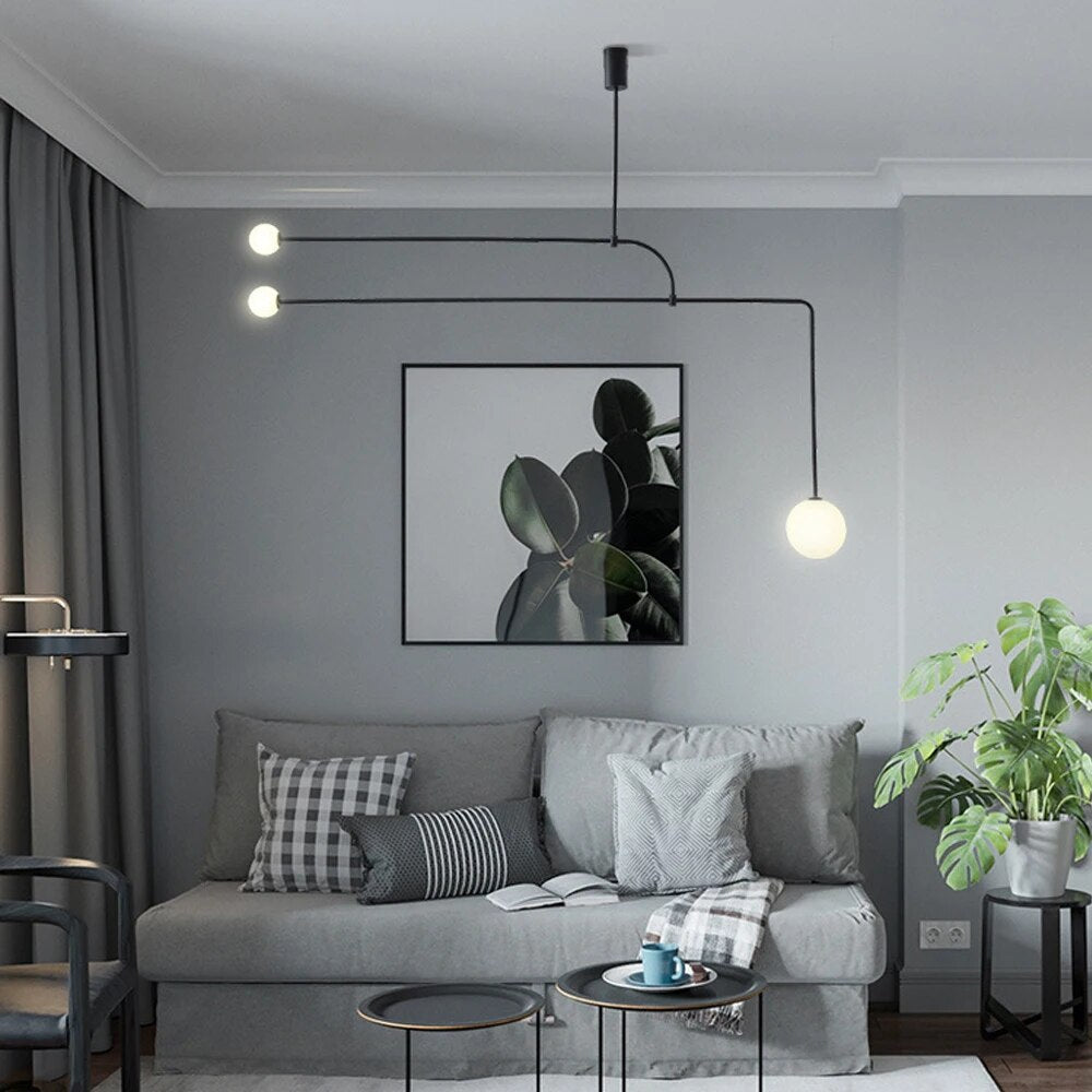 Lustre sobre LED avec boule en verre - vue 4 sur 6