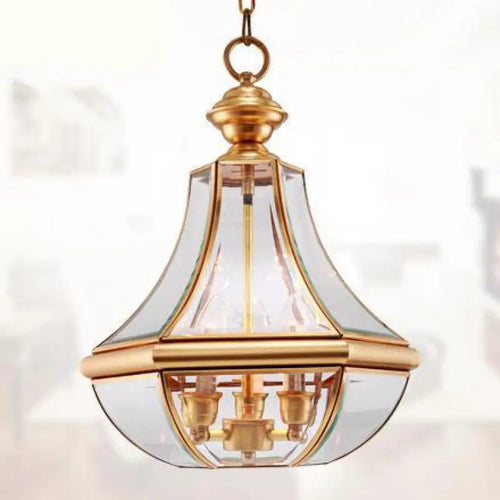 suspension en verre antique en cuivre pour intérieur élégant