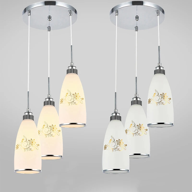 suspension led moderne en verre pour maison
