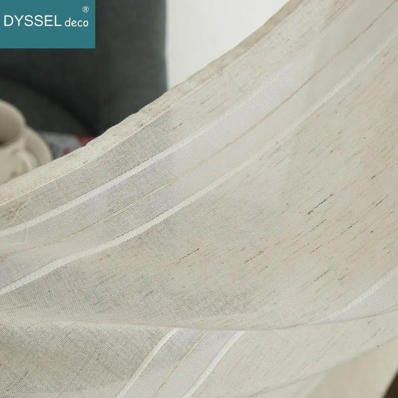Voilage rideau rayures style européen pour salon chambre