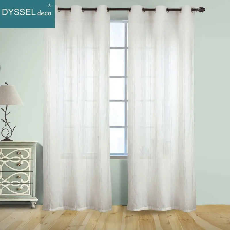 Voilage rideau rayures style européen pour salon chambre