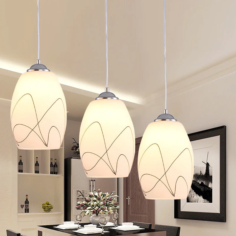 suspension led moderne en verre pour maison
