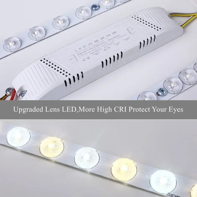 plafonnier led carré surface monté avec télécommande luminaire - vue 7 sur 12