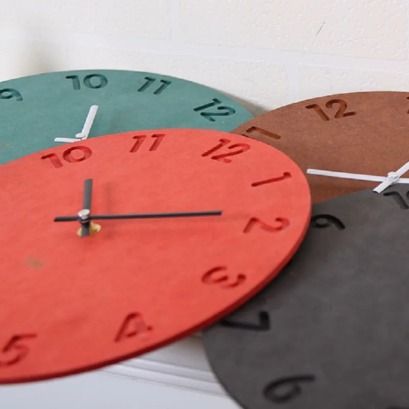 horloge murale numérique en bois design moderne décoration intérieure silencieuse - vue 4 sur 9