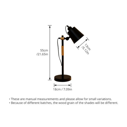 Lampe de bureau en bois métal moderne nordique