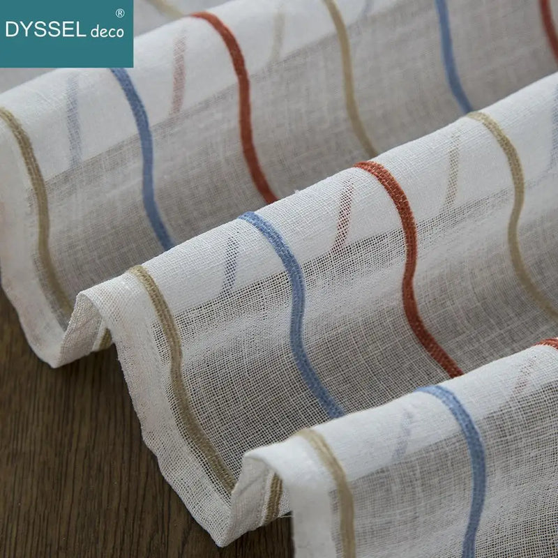 Voilage rayé style européen pour salon chambre