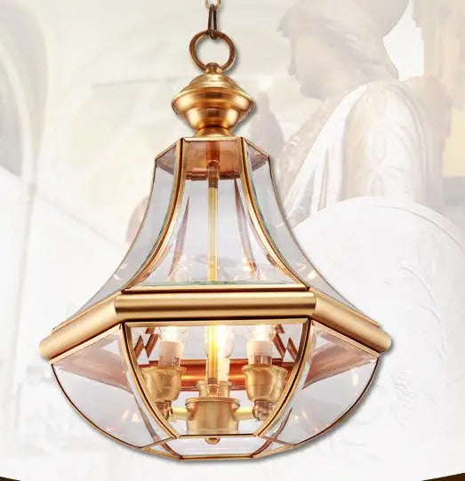 suspension en verre antique en cuivre pour intérieur élégant