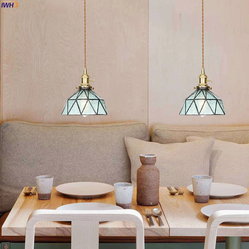 suspension led moderne nordique maison cuivre verre - vue 4 sur 17