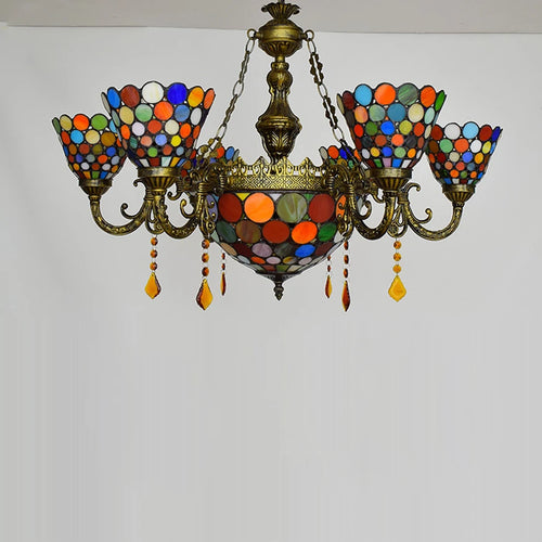 suspension en verre tiffany design moderne pour éclairage intérieur