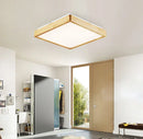 plafonnier led carré en bois grain de bois style nordique