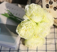 lot de 5 pivoines artificielles pour mariage et décoration intérieure