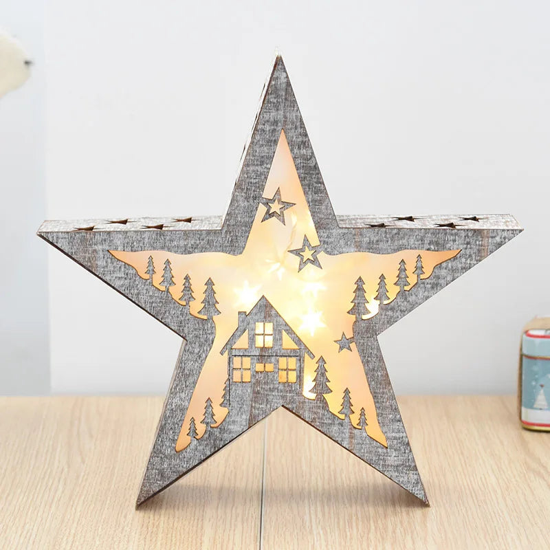 éclairage led vacances arbre noël cerf étoile décoration maison - vue 5 sur 11