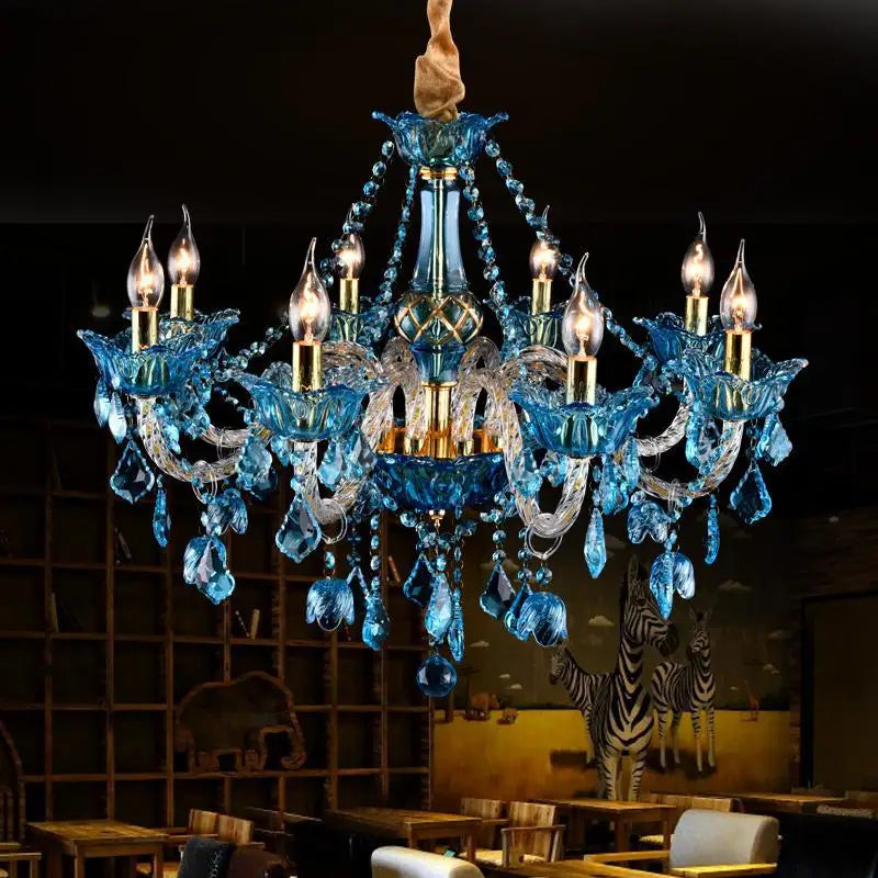 lustre en cristal pour éclairage de restaurant et café - vue 4 sur 8