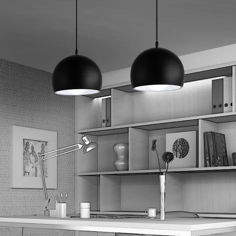 Moderne Simple boule E27 suspension lumières café Restaurant éclairage suspension luminaires décorer lampe Droplight - vue 2 sur 6