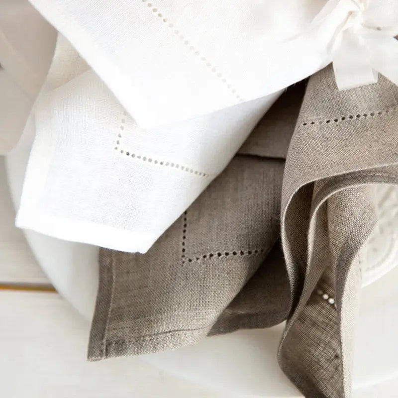 Serviette de table lot 6 lin brodé européen