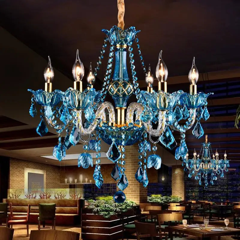 lustre en cristal pour éclairage de restaurant et café - vue 5 sur 8