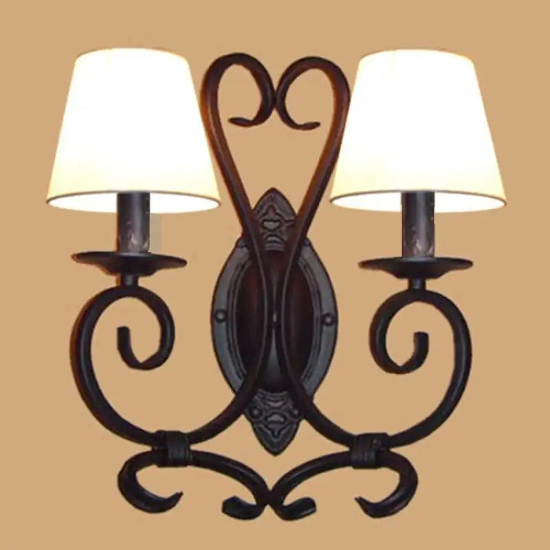 applique murale antique en métal avec miroir décoratif - vue 2 sur 12