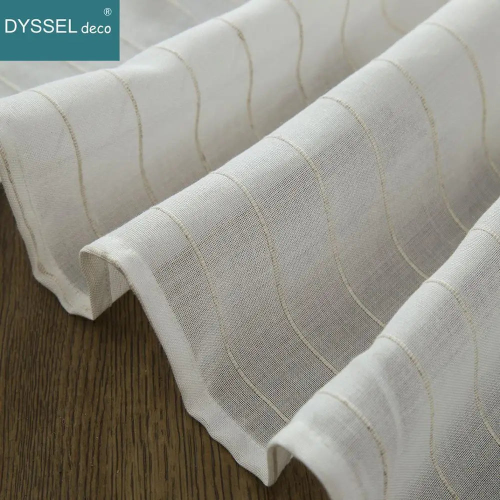 Rideau semi transparent rayures rétro style européen intérieur