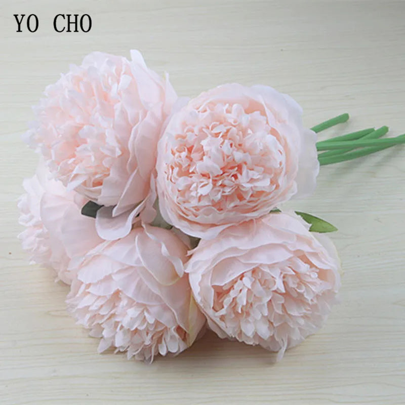 lot de 5 pivoines artificielles pour mariage et décoration intérieure - vue 5 sur 18