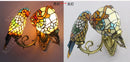 lampe de chevet perroquet design créatif en verre teinté