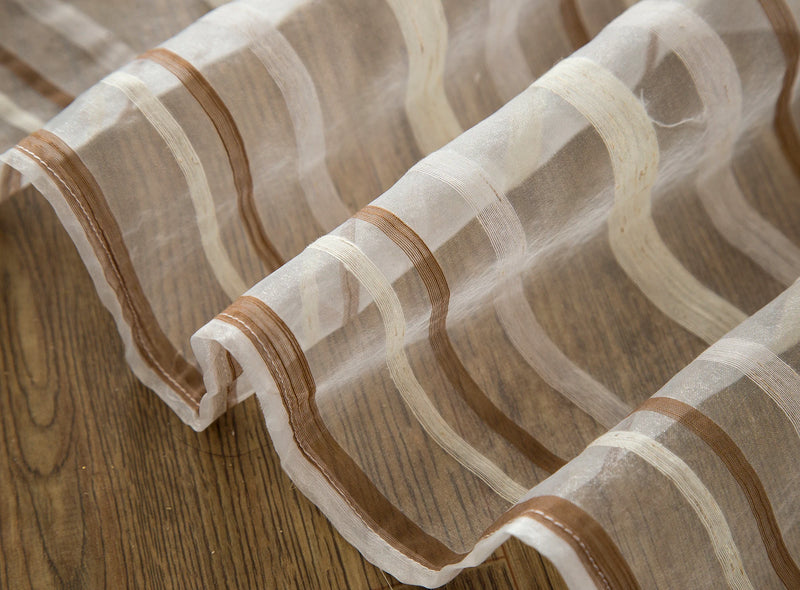 Voilage rayé style européen pour salon ou chambre