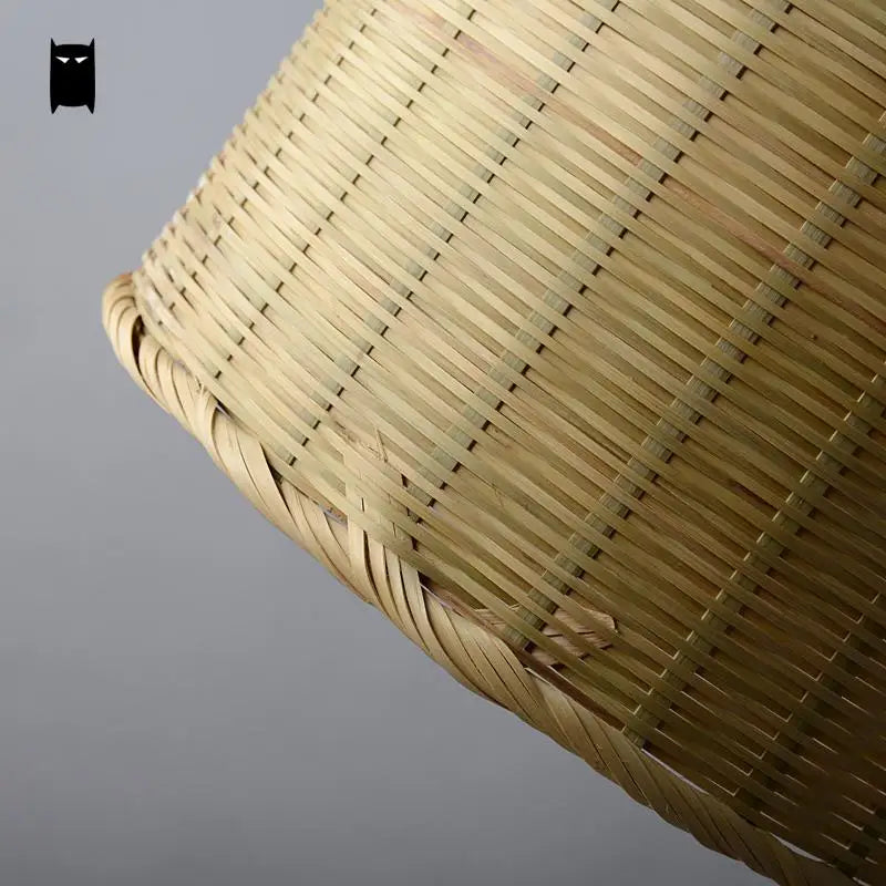 suspension Délicat bambou osier rotin panier seau luminaire rustique asiatique japon lampe suspendue Luminaire Design salle à manger - vue 5 sur 5