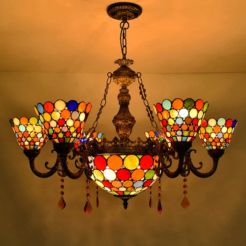 suspension en verre tiffany design moderne pour éclairage intérieur