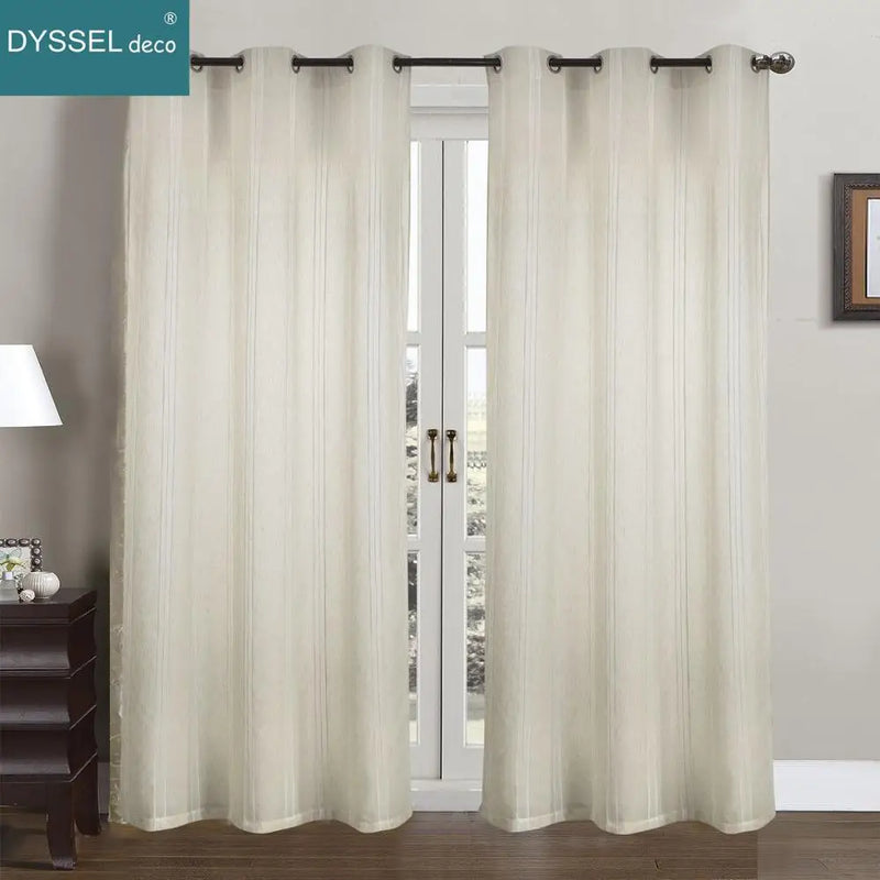 Voilage rideau rayures style européen pour salon chambre