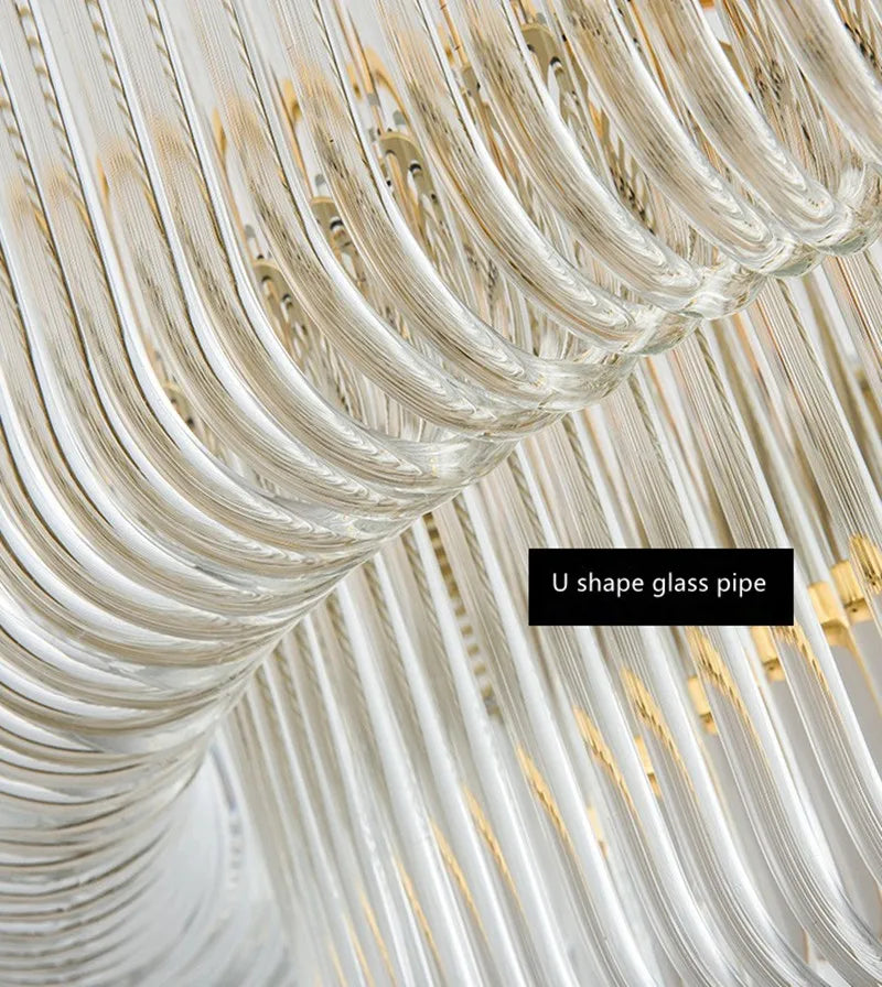 lustre suspendu moderne en verre cristal design élégant - vue 6 sur 6