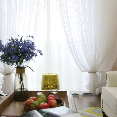 Voilage tulle transparent mesure hauteur 300cm salon chambre - vue 11 sur 11