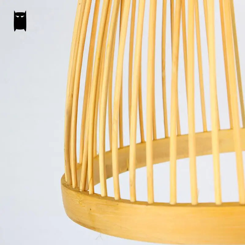 Bambou osier rotin Cage Suspension Luminaire asiatique chinois créatif Style japonais lampe Suspension Luminaire Sushi Restaurant - vue 5 sur 5