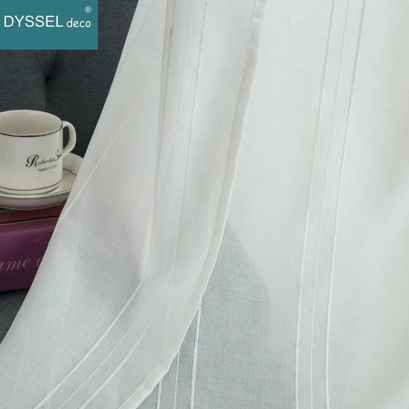Voilage rideau rayures style européen pour salon chambre