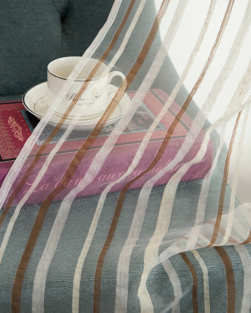 Voilage rayé style européen pour salon ou chambre