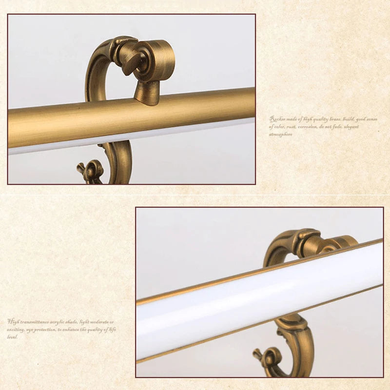 Applique murale Led Vintage en cuivre pour salle de bains - vue 6 sur 6