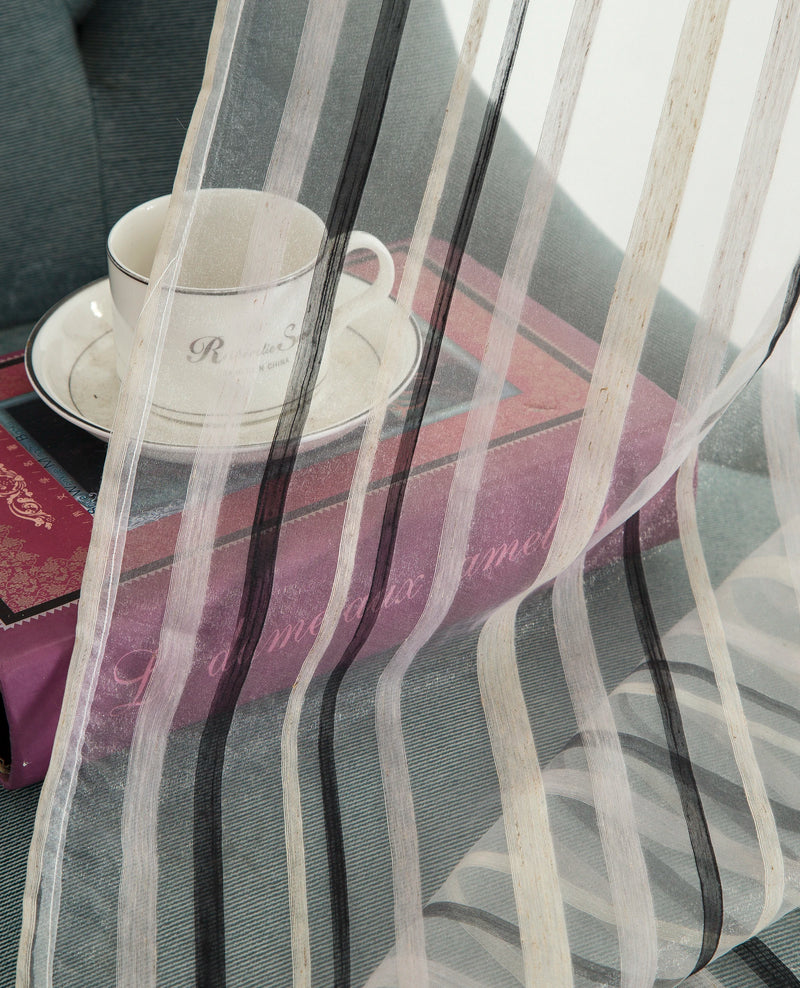 Voilage rayé style européen pour salon ou chambre