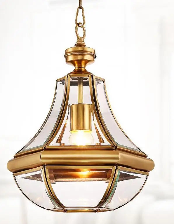 suspension en verre antique en cuivre pour intérieur élégant
