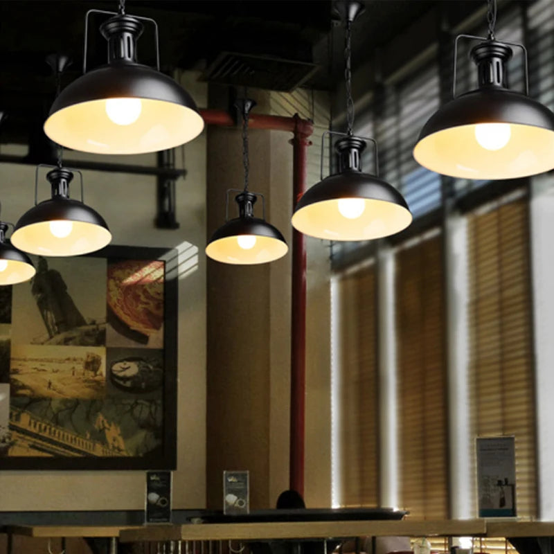 lampe suspendue vintage loft industrielle nordique veilleuse bar - vue 4 sur 26