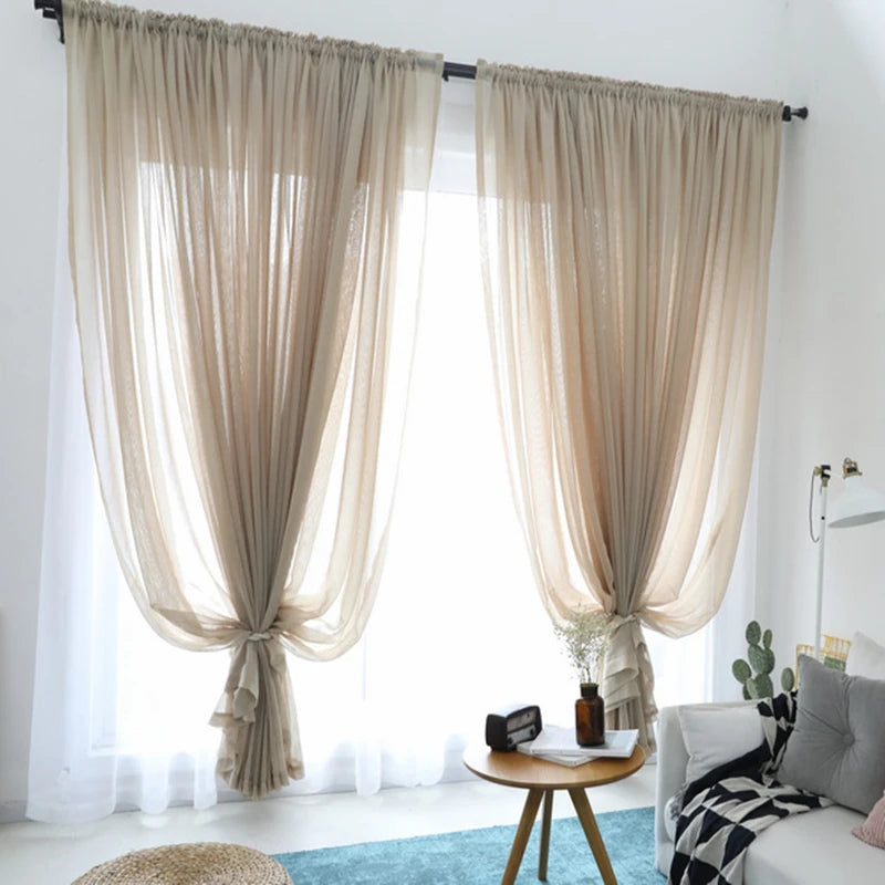 Voilage tulle transparent mesure hauteur 300cm salon chambre
