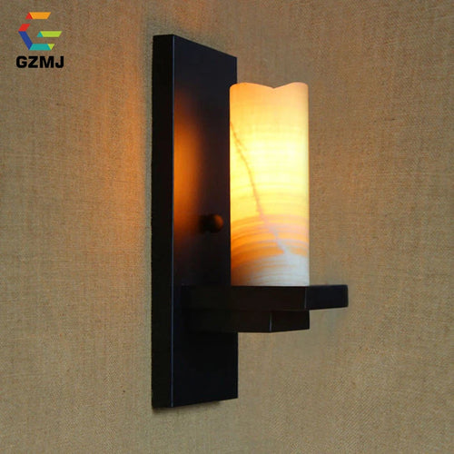 applique murale vintage gzmj décor industriel avec abat-jour bougie